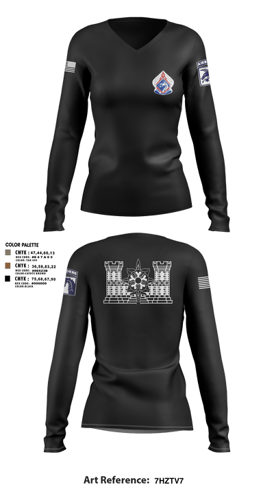 XVIII ABN G2 65000076 Women's Long Sleeve V-neck Shirt - 12
