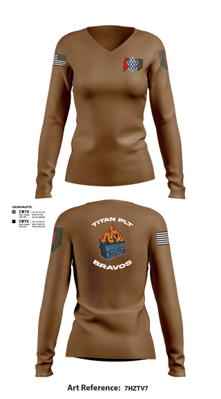 Women's Long Sleeve Vneck Shirt, 3rd plt kingsmen, Army, Teamtime, Team time, sublimation, custom sports apparel, team uniforms, spirit wear, spiritwear, sports uniforms, custom shirts, team store, custom team store, fundraiser sports, apparel fundraiser