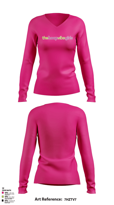 HOOP VIBE GIRLS Women's Long Sleeve V-neck Shirt - 3