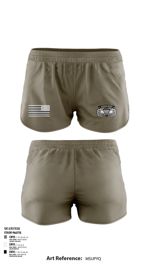Women's Shorts, 82nd airborne Division, Army, Teamtime, Team time, sublimation, custom sports apparel, team uniforms, spirit wear, spiritwear, sports uniforms, custom shirts, team store, custom team store, fundraiser sports, apparel fundraiser