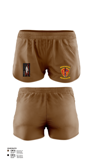 Women's Shorts, 3/7 India Co. Wpns Plt, Marines, Teamtime, Team time, sublimation, custom sports apparel, team uniforms, spirit wear, spiritwear, sports uniforms, custom shirts, team store, custom team store, fundraiser sports, apparel fundraiser