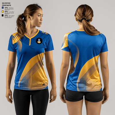 Victory Christian Center School Volleyball 8557408 Women's Short Sleeve V-neck Shirt - 1