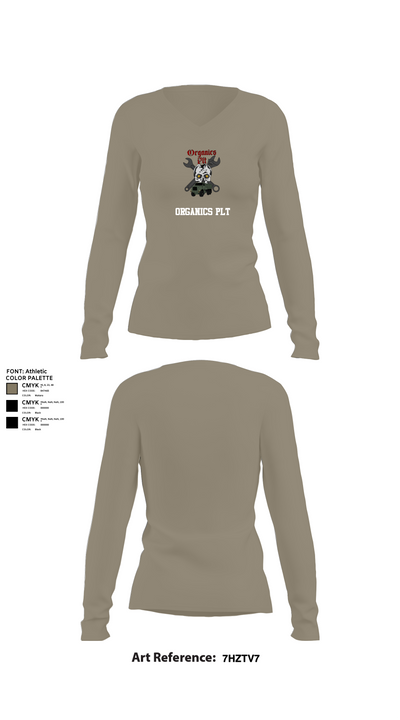 Organics plt 62545890 Women's Long Sleeve V-neck Shirt - 62