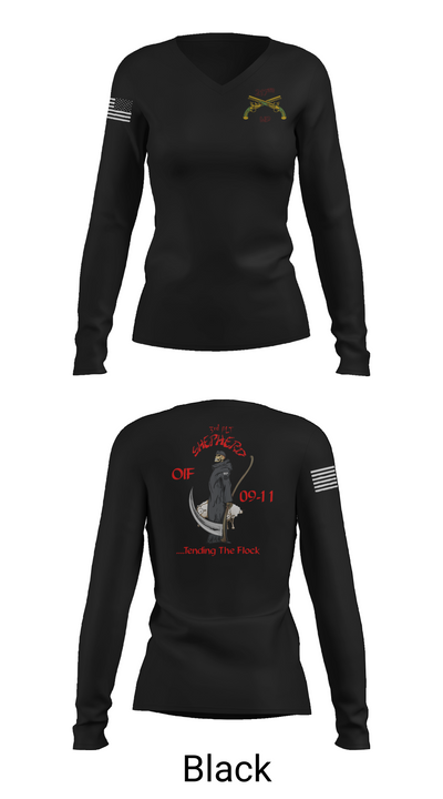 217th MP CO 3rd platoon Iraq 09-10 88609784 Women's Long Sleeve V-neck Shirt - 37