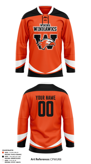 Hockey Jersey, Winona Winhawks, Ice Hockey, Teamtime, Team time, sublimation, custom sports apparel, team uniforms, spirit wear, spiritwear, sports uniforms, custom shirts, team store, custom team store, fundraiser sports, apparel fundraiser