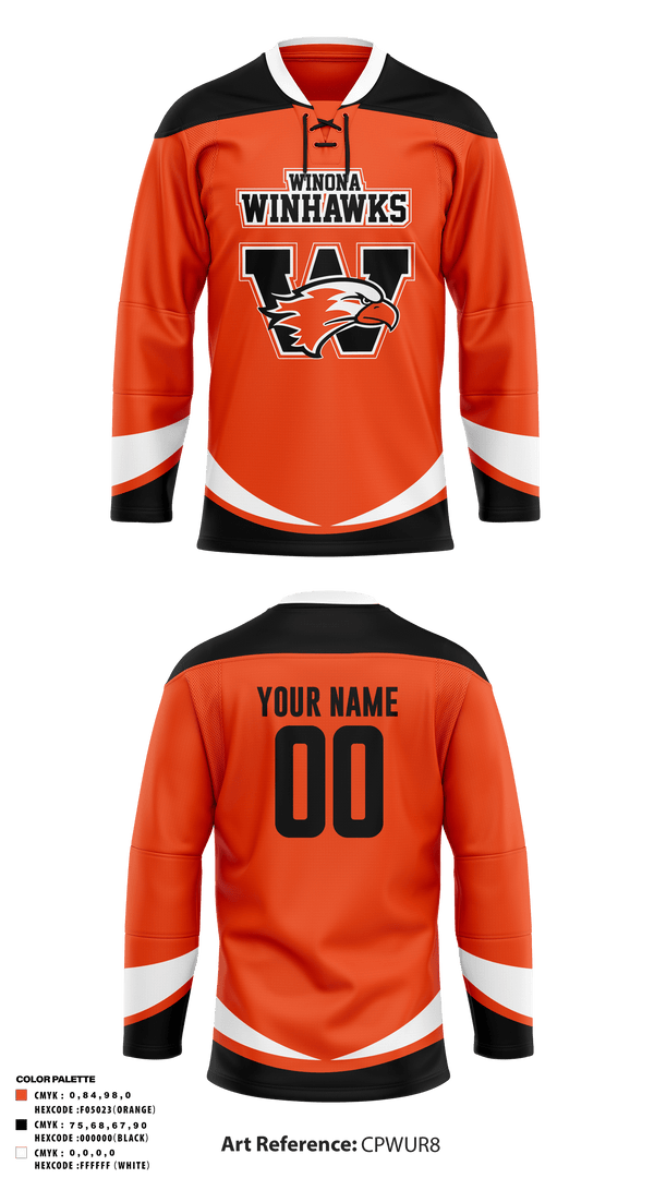 Hockey Jersey, Winona Winhawks, Ice Hockey, Teamtime, Team time, sublimation, custom sports apparel, team uniforms, spirit wear, spiritwear, sports uniforms, custom shirts, team store, custom team store, fundraiser sports, apparel fundraiser