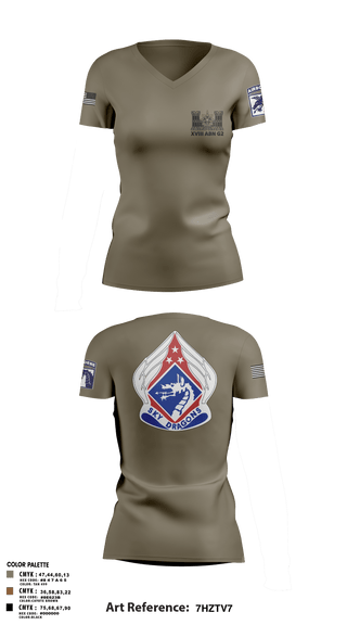 Women's Short Sleeve Vneck Shirt, XVIII ABN G2, Army, Teamtime, Team time, sublimation, custom sports apparel, team uniforms, spirit wear, spiritwear, sports uniforms, custom shirts, team store, custom team store, fundraiser sports, apparel fundraiser