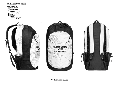 Gear Bag, Black widow, Men's Basketball, Teamtime, Team time, sublimation, custom sports apparel, team uniforms, spirit wear, spiritwear, sports uniforms, custom shirts, team store, custom team store, fundraiser sports, apparel fundraiser