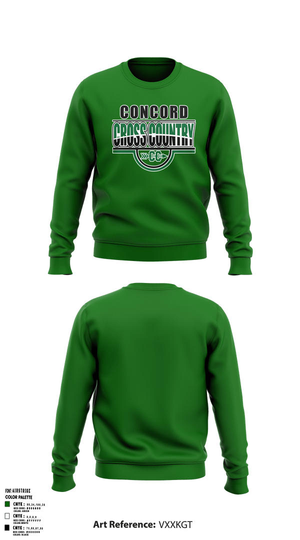 Crew Neck Sweatshirt, CONCORD HIGH SCHOOL Cross Country, Cross Country, Teamtime, Team time, sublimation, custom sports apparel, team uniforms, spirit wear, spiritwear, sports uniforms, custom shirts, team store, custom team store, fundraiser sports, apparel fundraiser