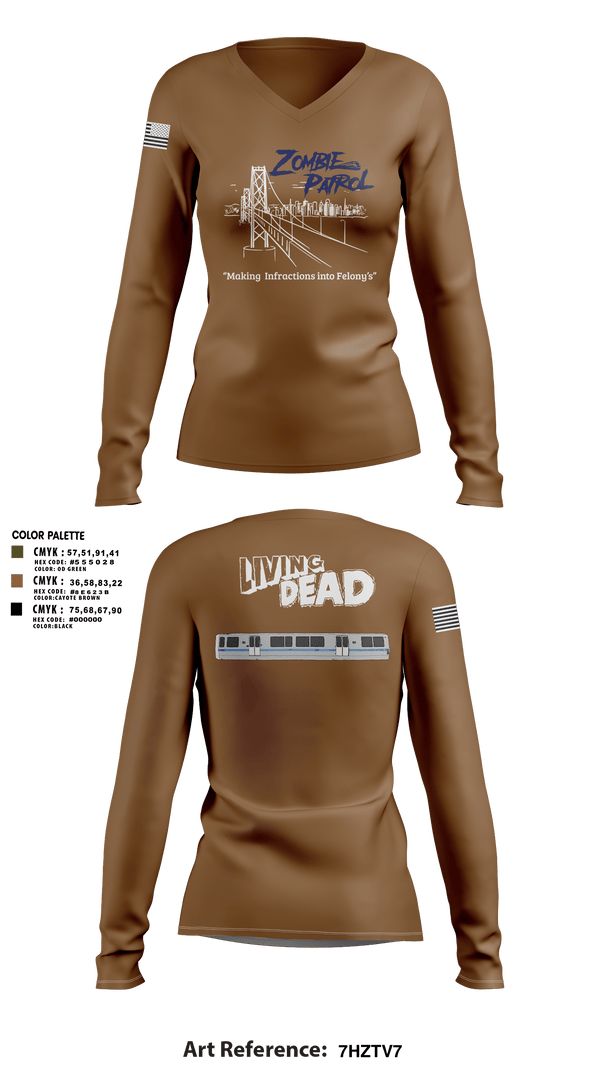 Women's Long Sleeve Vneck Shirt, Inversed CrewBART PD Fugitive Task Force, Police, Teamtime, Team time, sublimation, custom sports apparel, team uniforms, spirit wear, spiritwear, sports uniforms, custom shirts, team store, custom team store, fundraiser sports, apparel fundraiser