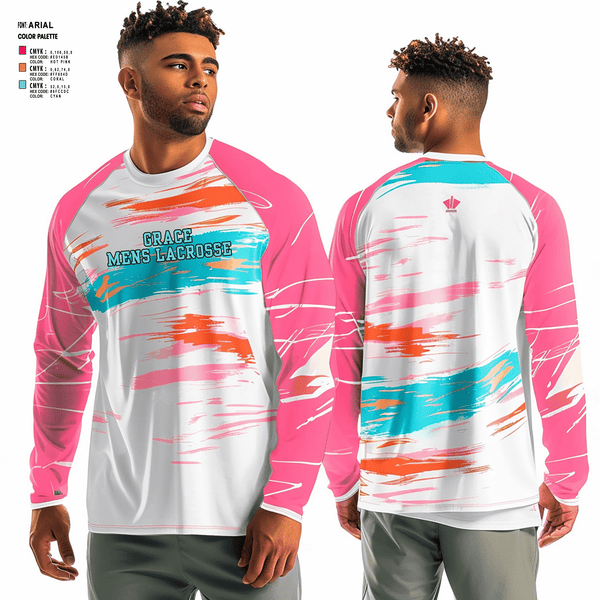 Long Sleeve Performance Shirt, Grace, Men's Lacrosse, Teamtime, Team time, sublimation, custom sports apparel, team uniforms, spirit wear, spiritwear, sports uniforms, custom shirts, team store, custom team store, fundraiser sports, apparel fundraiser