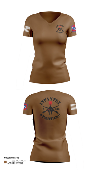 Women's Short Sleeve Vneck Shirt, Alpha Company 1-138th Infantry Regiment, , Teamtime, Team time, sublimation, custom sports apparel, team uniforms, spirit wear, spiritwear, sports uniforms, custom shirts, team store, custom team store, fundraiser sports, apparel fundraiser