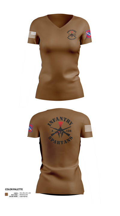 Alpha Company 1-138th Infantry Regiment 86891833 Women's Short Sleeve V-neck Shirt - 200