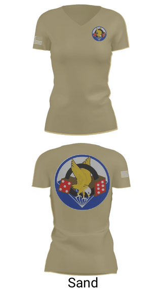Women's Short Sleeve Vneck Shirt, 506th PIR, Army, Teamtime, Team time, sublimation, custom sports apparel, team uniforms, spirit wear, spiritwear, sports uniforms, custom shirts, team store, custom team store, fundraiser sports, apparel fundraiser