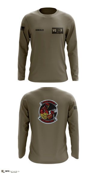 Long Sleeve Performance Shirt, VQ-3 DET TRVS, Navy, Teamtime, Team time, sublimation, custom sports apparel, team uniforms, spirit wear, spiritwear, sports uniforms, custom shirts, team store, custom team store, fundraiser sports, apparel fundraiser