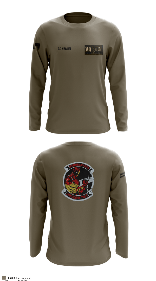 Long Sleeve Performance Shirt, VQ-3 DET TRVS, Navy, Teamtime, Team time, sublimation, custom sports apparel, team uniforms, spirit wear, spiritwear, sports uniforms, custom shirts, team store, custom team store, fundraiser sports, apparel fundraiser
