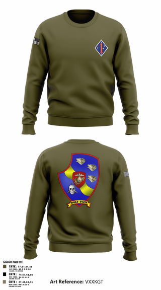 Crew Neck Sweatshirt, 3rd LAR 1st MARDIV, Marines, Teamtime, Team time, sublimation, custom sports apparel, team uniforms, spirit wear, spiritwear, sports uniforms, custom shirts, team store, custom team store, fundraiser sports, apparel fundraiser