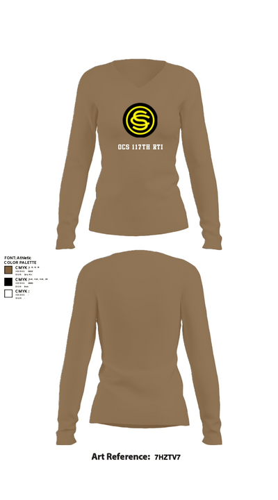 OCS 117th RTI 76770798 Women's Long Sleeve V-neck Shirt - 2