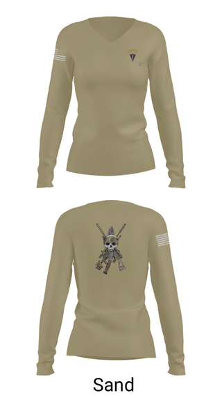 Women's Long Sleeve Vneck Shirt, HHC 2/130 IN, National Guard, Teamtime, Team time, sublimation, custom sports apparel, team uniforms, spirit wear, spiritwear, sports uniforms, custom shirts, team store, custom team store, fundraiser sports, apparel fundraiser