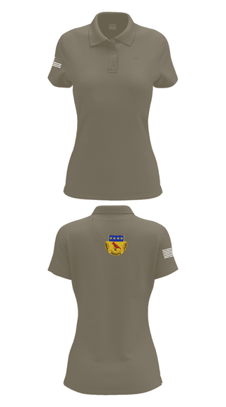 Women's Short Sleeve Performance Polo, Alpha BTRY 2/138th FA, National Guard, Teamtime, Team time, sublimation, custom sports apparel, team uniforms, spirit wear, spiritwear, sports uniforms, custom shirts, team store, custom team store, fundraiser sports, apparel fundraiser