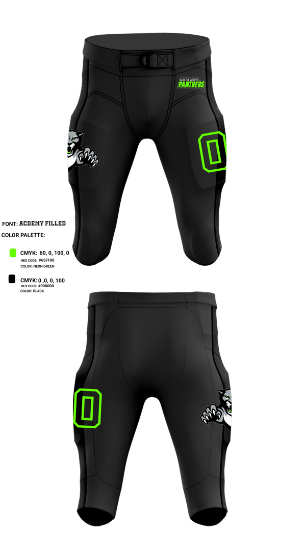 Football Pants, Martin County Panthers Football And Cheer, Football, Teamtime, Team time, sublimation, custom sports apparel, team uniforms, spirit wear, spiritwear, sports uniforms, custom shirts, team store, custom team store, fundraiser sports, apparel fundraiser