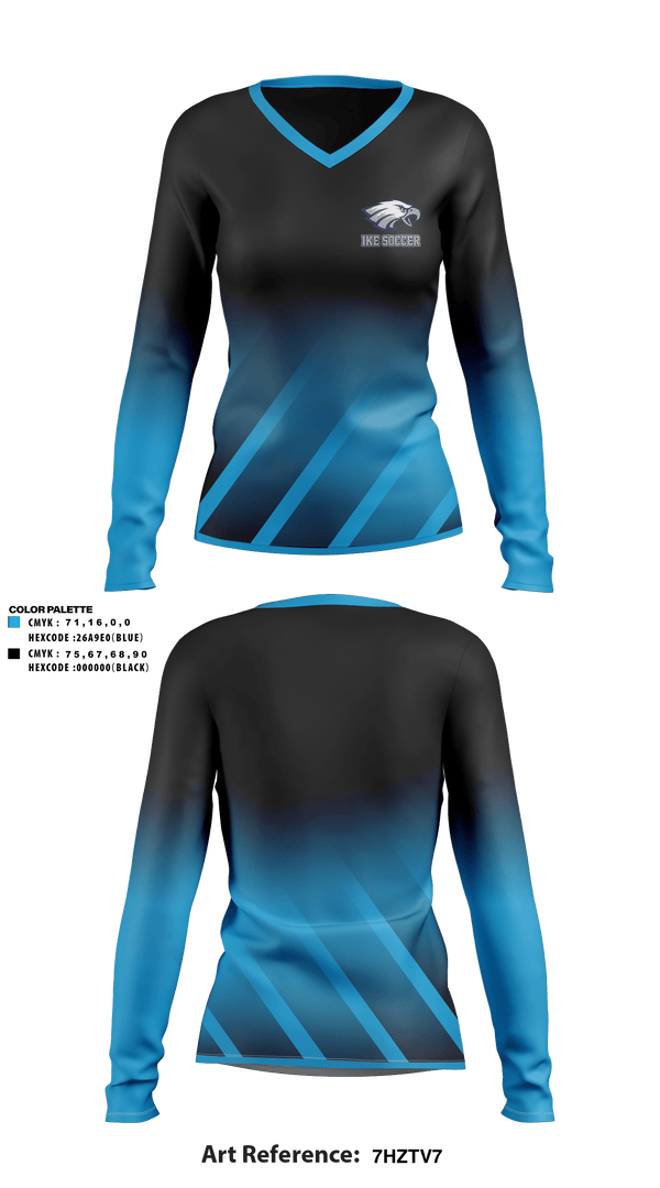 Women's Long Sleeve Vneck Shirt, IKE, Men's Soccer, Teamtime, Team time, sublimation, custom sports apparel, team uniforms, spirit wear, spiritwear, sports uniforms, custom shirts, team store, custom team store, fundraiser sports, apparel fundraiser
