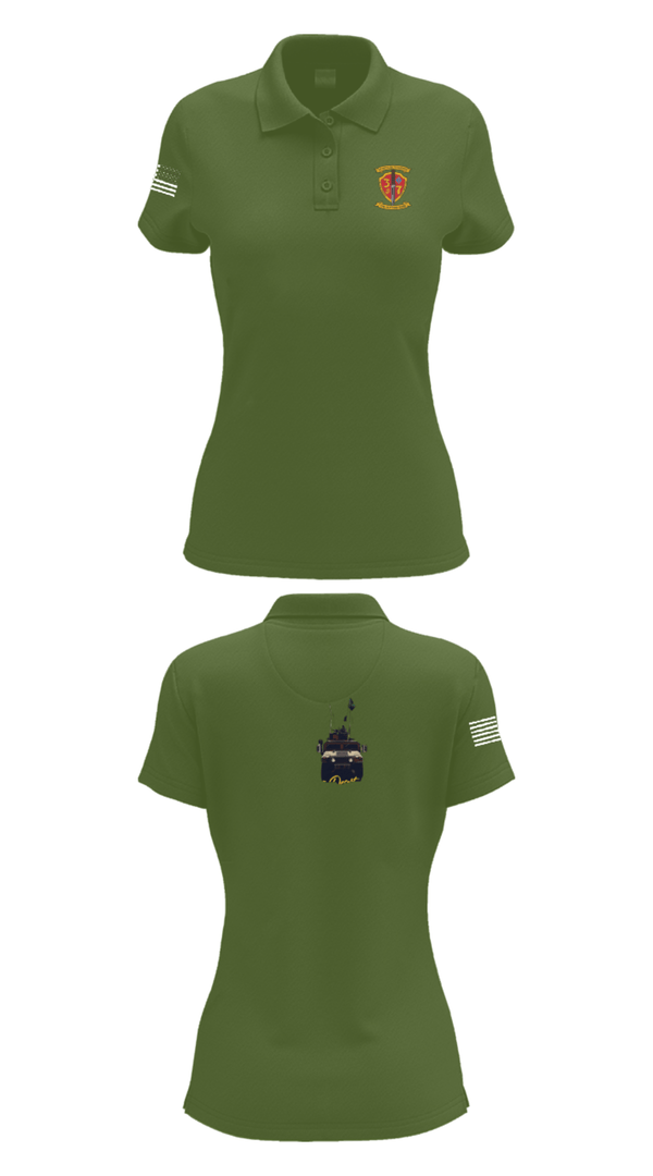 Women's Short Sleeve Performance Polo, 3/7 India Co. Wpns Plt, Marines, Teamtime, Team time, sublimation, custom sports apparel, team uniforms, spirit wear, spiritwear, sports uniforms, custom shirts, team store, custom team store, fundraiser sports, apparel fundraiser