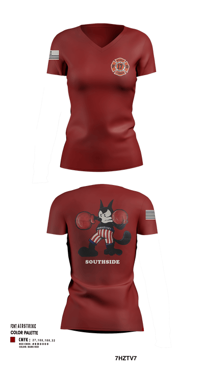 Station 17 90586189 Women's Short Sleeve V-neck Shirt - 2
