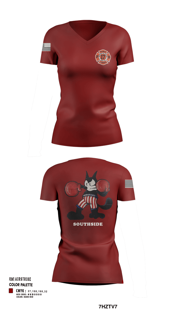 Women's Short Sleeve Vneck Shirt, Station 17, Fire Department, Teamtime, Team time, sublimation, custom sports apparel, team uniforms, spirit wear, spiritwear, sports uniforms, custom shirts, team store, custom team store, fundraiser sports, apparel fundraiser