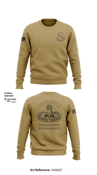 Crew Neck Sweatshirt, LAZY HELLDIVER, Army, Teamtime, Team time, sublimation, custom sports apparel, team uniforms, spirit wear, spiritwear, sports uniforms, custom shirts, team store, custom team store, fundraiser sports, apparel fundraiser