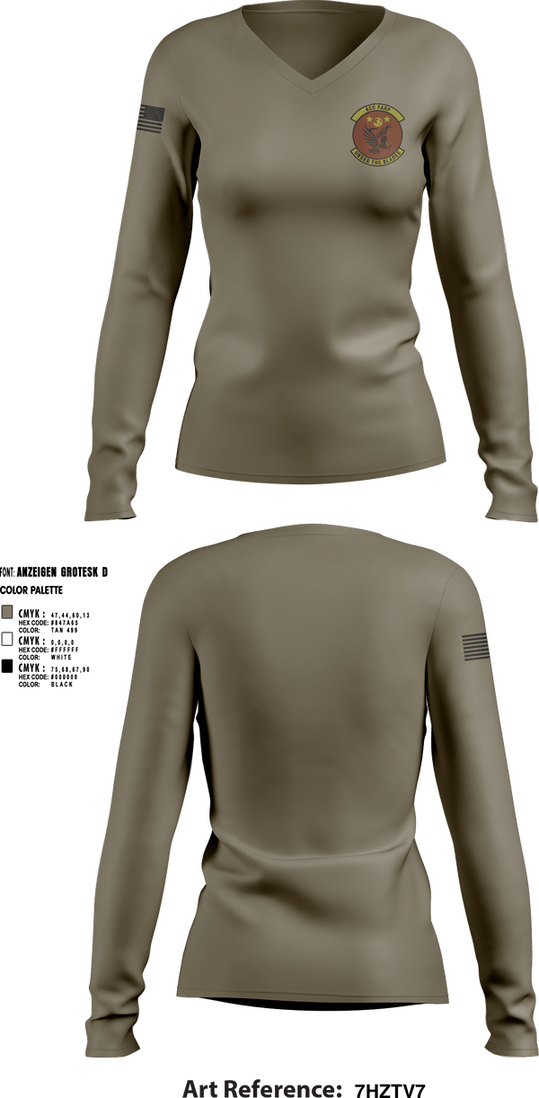 Women's Long Sleeve Vneck Shirt, ACC FARP, Air Force, Teamtime, Team time, sublimation, custom sports apparel, team uniforms, spirit wear, spiritwear, sports uniforms, custom shirts, team store, custom team store, fundraiser sports, apparel fundraiser