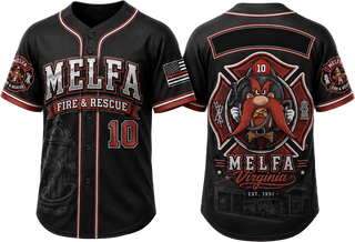 Melfa Vol. Fire & Rescue Co. Inc 83574854 Full Button Baseball Jersey - 3
