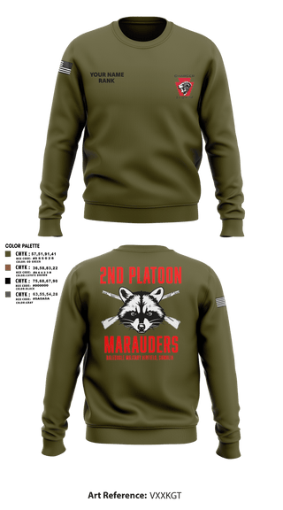 Crew Neck Sweatshirt, Charger Co. / 2-112th Infantry Battalion, National Guard, Teamtime, Team time, sublimation, custom sports apparel, team uniforms, spirit wear, spiritwear, sports uniforms, custom shirts, team store, custom team store, fundraiser sports, apparel fundraiser