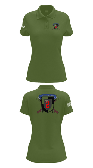 Women's Short Sleeve Performance Polo, 2nd Battalion, Army, Teamtime, Team time, sublimation, custom sports apparel, team uniforms, spirit wear, spiritwear, sports uniforms, custom shirts, team store, custom team store, fundraiser sports, apparel fundraiser