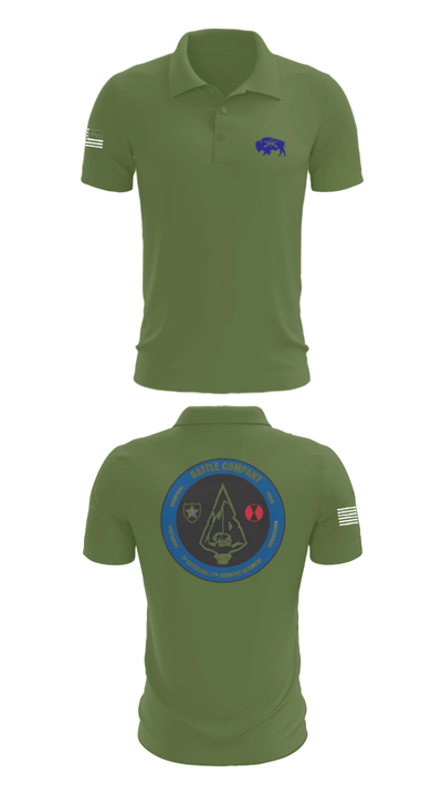 Battle company 1-17IN 67217435 Short Sleeve Performance Polo - 47