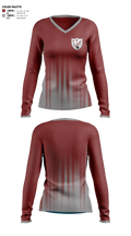 Sheridan High School Bowling 77563042 Women's Long Sleeve V-neck Shirt - 1