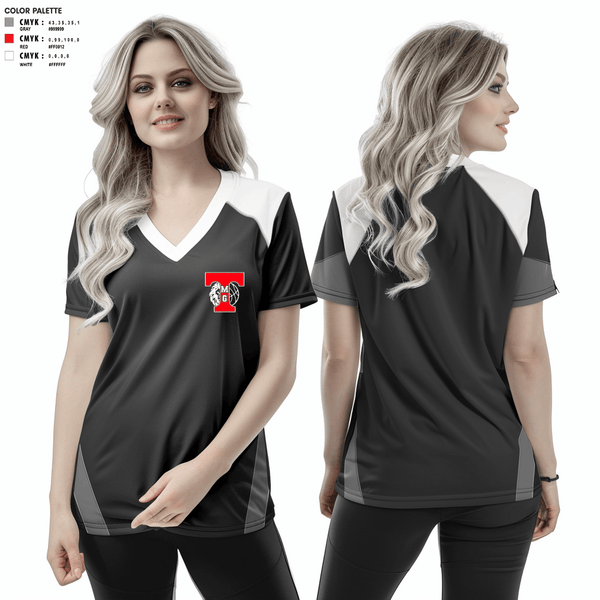 Women's Short Sleeve Vneck Shirt, TMG Lions, Men's Basketball, Teamtime, Team time, sublimation, custom sports apparel, team uniforms, spirit wear, spiritwear, sports uniforms, custom shirts, team store, custom team store, fundraiser sports, apparel fundraiser
