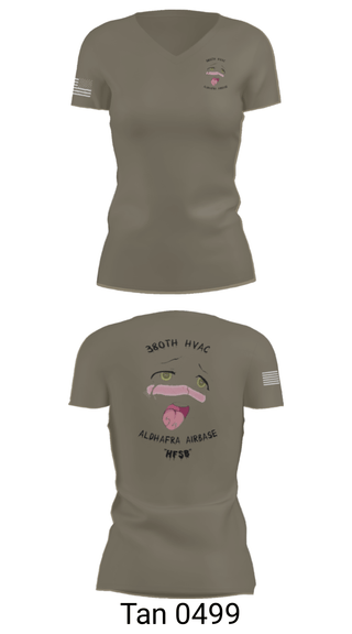 Women's Short Sleeve Vneck Shirt, 380th HVAC, , Teamtime, Team time, sublimation, custom sports apparel, team uniforms, spirit wear, spiritwear, sports uniforms, custom shirts, team store, custom team store, fundraiser sports, apparel fundraiser
