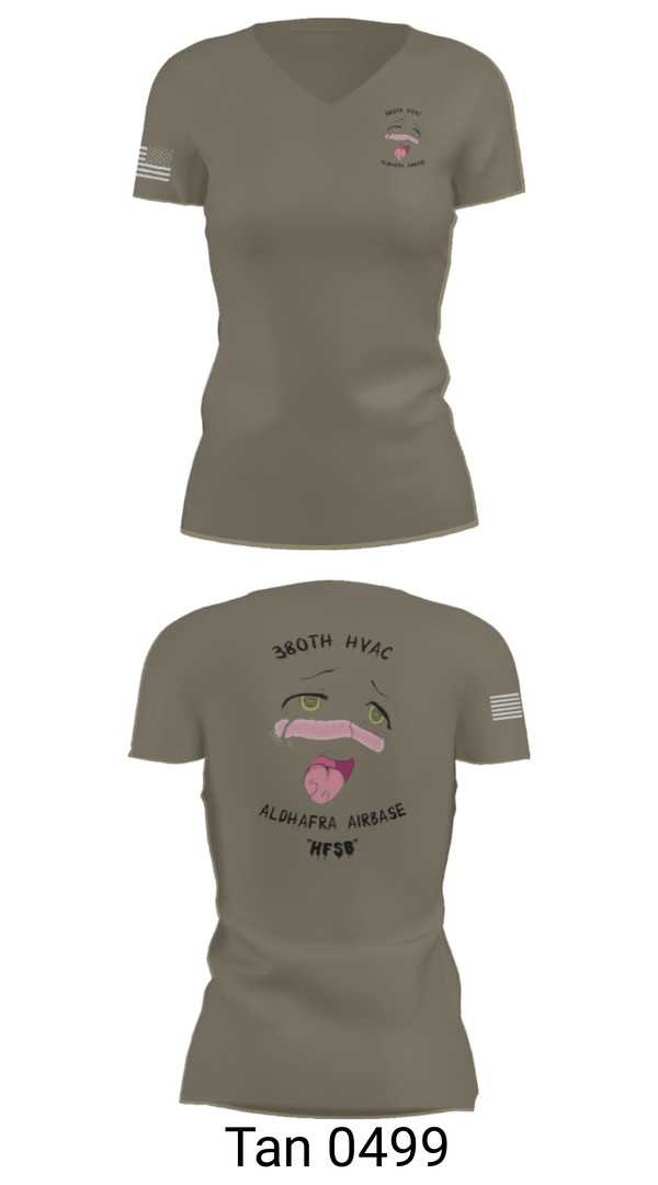 Women's Short Sleeve Vneck Shirt, 380th HVAC, , Teamtime, Team time, sublimation, custom sports apparel, team uniforms, spirit wear, spiritwear, sports uniforms, custom shirts, team store, custom team store, fundraiser sports, apparel fundraiser