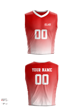 Womens Basketball Jersey, Red wave, Women's Basketball, Teamtime, Team time, sublimation, custom sports apparel, team uniforms, spirit wear, spiritwear, sports uniforms, custom shirts, team store, custom team store, fundraiser sports, apparel fundraiser