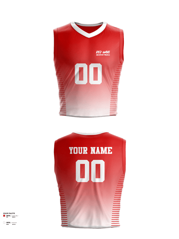 Womens Basketball Jersey, Red wave, Women's Basketball, Teamtime, Team time, sublimation, custom sports apparel, team uniforms, spirit wear, spiritwear, sports uniforms, custom shirts, team store, custom team store, fundraiser sports, apparel fundraiser