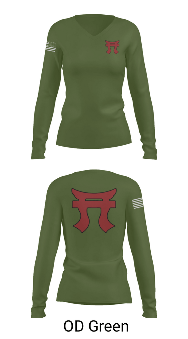 Women's Long Sleeve Vneck Shirt, 187th Iron Rakkasans, Army, Teamtime, Team time, sublimation, custom sports apparel, team uniforms, spirit wear, spiritwear, sports uniforms, custom shirts, team store, custom team store, fundraiser sports, apparel fundraiser
