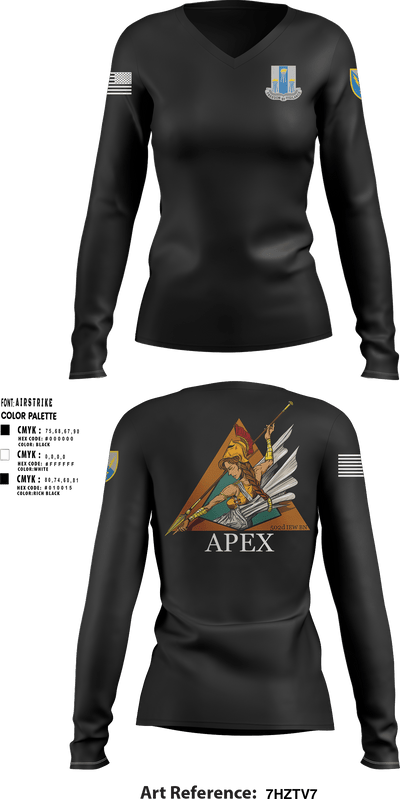 APEX 66438771 Women's Long Sleeve V-neck Shirt - 2