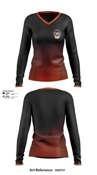 Women's Long Sleeve Vneck Shirt, Pivot Elite Hoops, Women's Basketball, Teamtime, Team time, sublimation, custom sports apparel, team uniforms, spirit wear, spiritwear, sports uniforms, custom shirts, team store, custom team store, fundraiser sports, apparel fundraiser