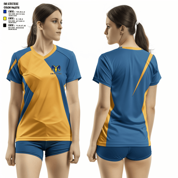 Women's Short Sleeve Vneck Shirt, Cuba High School Volleyball, Women's Volleyball, Teamtime, Team time, sublimation, custom sports apparel, team uniforms, spirit wear, spiritwear, sports uniforms, custom shirts, team store, custom team store, fundraiser sports, apparel fundraiser