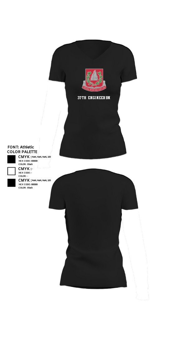 Women's Short Sleeve Vneck Shirt, 37th engineer bn, Army, Teamtime, Team time, sublimation, custom sports apparel, team uniforms, spirit wear, spiritwear, sports uniforms, custom shirts, team store, custom team store, fundraiser sports, apparel fundraiser