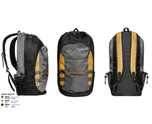 Gear Bag, Shocked & Awed, Men's Basketball, Teamtime, Team time, sublimation, custom sports apparel, team uniforms, spirit wear, spiritwear, sports uniforms, custom shirts, team store, custom team store, fundraiser sports, apparel fundraiser