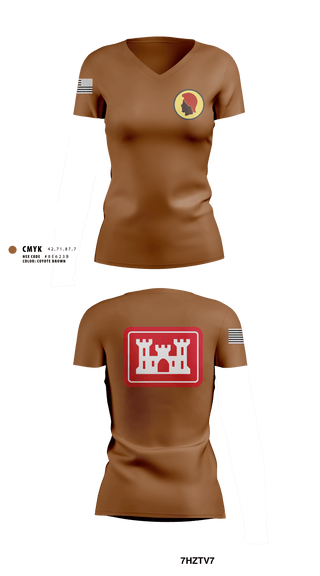 Women's Short Sleeve Vneck Shirt, 230th Engineer Corps, , Teamtime, Team time, sublimation, custom sports apparel, team uniforms, spirit wear, spiritwear, sports uniforms, custom shirts, team store, custom team store, fundraiser sports, apparel fundraiser