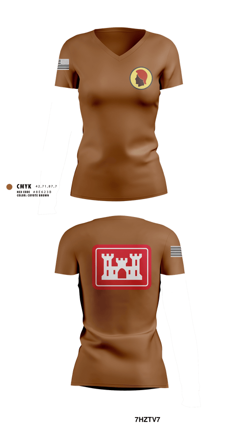 Women's Short Sleeve Vneck Shirt, 230th Engineer Corps, , Teamtime, Team time, sublimation, custom sports apparel, team uniforms, spirit wear, spiritwear, sports uniforms, custom shirts, team store, custom team store, fundraiser sports, apparel fundraiser