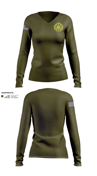 185th MP BN 3463461 Women's Long Sleeve V-neck Shirt - 22